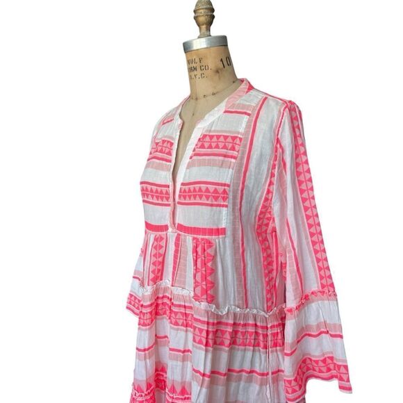 ELAN Pink & White Geometric Tunic Dress - Size Large - Picture 3 of 12